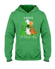 Load image into Gallery viewer, Lovely Cat And Balloons Happy St Patrick's Day Gift For Cat Lovers Hoodie