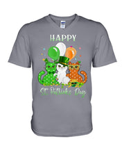 Load image into Gallery viewer, Lovely Cat And Balloons Happy St Patrick's Day Gift For Cat Lovers Guys V-Neck