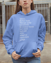 Load image into Gallery viewer, Splints Button Hook Therapy Putty Goniometer Resistance Bands Hoodie