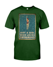 Load image into Gallery viewer, Just A Girl Who Loves Swimming Gift For Girls Guys Tee