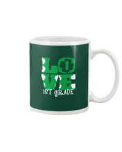 Load image into Gallery viewer, 1st Grade Love White Clover St Patrick's Day Gift For Teacher Mug
