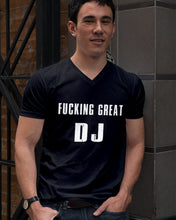 Load image into Gallery viewer, Fucking Great DJ Black And White Printed Mug Guys V-Neck