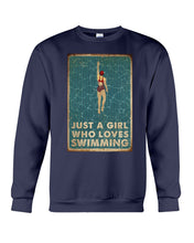 Load image into Gallery viewer, Just A Girl Who Loves Swimming Gift For Girls Sweatshirt
