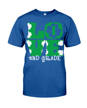 Load image into Gallery viewer, 2nd Grade Love White Clover St Patrick's Day Gift For Teacher Guys Tee