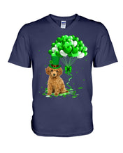 Load image into Gallery viewer, Red Toy Poodle Patrick Balloons St. Patrick's Day Color Changing Mug Guys V-Neck