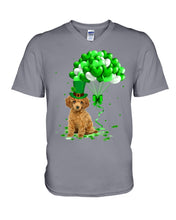 Load image into Gallery viewer, Red Toy Poodle Patrick Balloons St. Patrick's Day Color Changing Mug Guys V-Neck