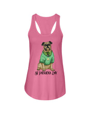 Load image into Gallery viewer, Bulldog Green Tee St Patrick's Day Gift For Dog Lovers Ladies Flowy Tank