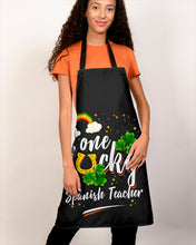 Load image into Gallery viewer, Rainbow And Cloud Horseshoe One Lucky Spanish Teacher St Patrick's Day Gift Apron