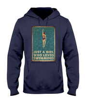 Load image into Gallery viewer, Just A Girl Who Loves Swimming Gift For Girls Hoodie