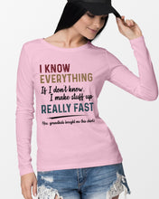 Load image into Gallery viewer, Gift For Grandpa I Know Everything If I Don't Know I Make Stuff Up Unisex Long Sleeve