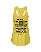 Load image into Gallery viewer, A Freaking Awesome Husband Is My Life Ladies Flowy Tank