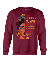 Load image into Gallery viewer, Im An October Woman I Have Three Sides Birthday Gift Sweatshirt