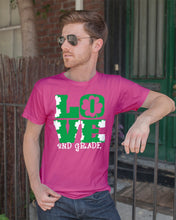 Load image into Gallery viewer, 2nd Grade Love White Clover St Patrick's Day Gift For Teacher Guys Tee