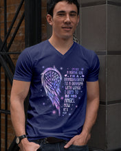 Load image into Gallery viewer, Purple Wings Gift For Angel Grandpa I Used To Be His Angel Guys V-Neck