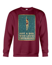 Load image into Gallery viewer, Just A Girl Who Loves Swimming Gift For Girls Sweatshirt