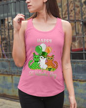 Load image into Gallery viewer, Lovely Cat And Balloons Happy St Patrick's Day Gift For Cat Lovers Ladies Flowy Tank