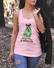 Load image into Gallery viewer, Bulldog Green Tee St Patrick's Day Gift For Dog Lovers Ladies Flowy Tank