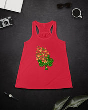 Load image into Gallery viewer, Dog Paws And Clover Shamrock Design St Patrick's Day Gift For Dog Lovers Ladies Flowy Tank