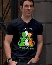 Load image into Gallery viewer, Lovely Cat And Balloons Happy St Patrick's Day Gift For Cat Lovers Guys V-Neck
