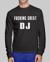 Load image into Gallery viewer, Fucking Great DJ Black And White Printed Mug Unisex Long Sleeve