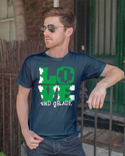 Load image into Gallery viewer, 2nd Grade Love White Clover St Patrick's Day Gift For Teacher Guys Tee