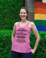 Load image into Gallery viewer, A Freaking Awesome Husband Is My Life Ladies Flowy Tank