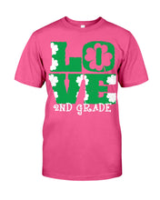Load image into Gallery viewer, 2nd Grade Love White Clover St Patrick's Day Gift For Teacher Guys Tee