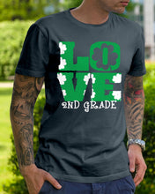 Load image into Gallery viewer, 2nd Grade Love White Clover St Patrick's Day Gift For Teacher Guys Tee