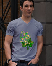 Load image into Gallery viewer, Dog Paws And Clover Shamrock Design St Patrick's Day Gift For Dog Lovers Guys V-Neck