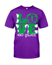 Load image into Gallery viewer, 2nd Grade Love White Clover St Patrick's Day Gift For Teacher Guys Tee