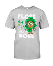 Load image into Gallery viewer, Funny Leprechaun Floss Like A Boss Shamrock Design St Patrick's Day Gift Guys Tee