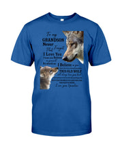 Load image into Gallery viewer, Wolf Grandma Gift For Grandson Believe In Yourself Guys Tee
