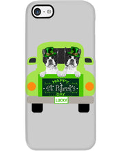 Load image into Gallery viewer, Boston Terrier Let's Go Travel Green Car St Patrick's Day Gift For Dog Lovers Phone case