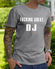 Load image into Gallery viewer, Fucking Great DJ Black And White Printed Mug Guys Tee