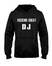Load image into Gallery viewer, Fucking Great DJ Black And White Printed Mug Hoodie