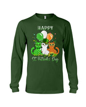 Load image into Gallery viewer, Lovely Cat And Balloons Happy St Patrick's Day Gift For Cat Lovers Unisex Long Sleeve