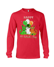 Load image into Gallery viewer, Lovely Cat And Balloons Happy St Patrick's Day Gift For Cat Lovers Unisex Long Sleeve