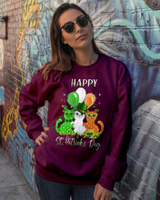 Load image into Gallery viewer, Lovely Cat And Balloons Happy St Patrick's Day Gift For Cat Lovers Sweatshirt