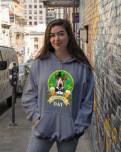 Load image into Gallery viewer, Bull Terrier With Beer Celebrate St Patrick's Day Gift For Dog Lovers Hoodie