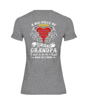 Load image into Gallery viewer, Gift For Grandpa A Big Piece Of My Heart Lives Ladies Tee