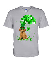 Load image into Gallery viewer, Red Toy Poodle Patrick Balloons St. Patrick's Day Color Changing Mug Guys V-Neck