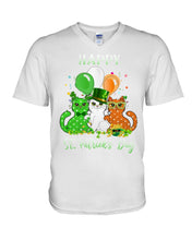 Load image into Gallery viewer, Lovely Cat And Balloons Happy St Patrick's Day Gift For Cat Lovers Guys V-Neck