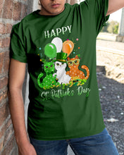 Load image into Gallery viewer, Lovely Cat And Balloons Happy St Patrick's Day Gift For Cat Lovers Guys Tee