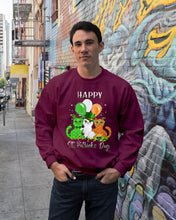 Load image into Gallery viewer, Lovely Cat And Balloons Happy St Patrick's Day Gift For Cat Lovers Sweatshirt