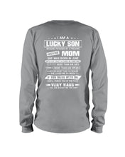 Load image into Gallery viewer, Lucky Son Who Raised By A Freaking Awesome June Mom Unisex Long Sleeve