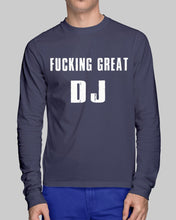 Load image into Gallery viewer, Fucking Great DJ Black And White Printed Mug Unisex Long Sleeve