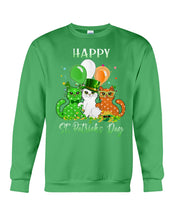 Load image into Gallery viewer, Lovely Cat And Balloons Happy St Patrick's Day Gift For Cat Lovers Sweatshirt