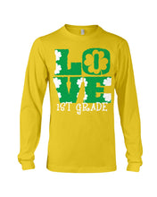 Load image into Gallery viewer, 1st Grade Love White Clover St Patrick's Day Gift For Teacher Unisex Long Sleeve