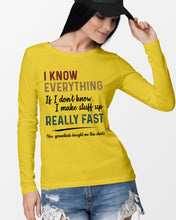 Load image into Gallery viewer, Gift For Grandpa I Know Everything If I Don't Know I Make Stuff Up Unisex Long Sleeve