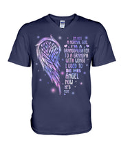 Load image into Gallery viewer, Purple Wings Gift For Angel Grandpa I Used To Be His Angel Guys V-Neck